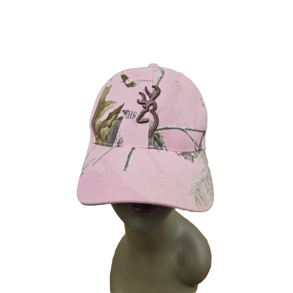 Realtree Browning Women's Hat Cap Pink Camo Embroidered Logo Adjustable ECU‎